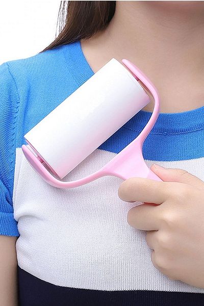 Buffer 2 Pieces Portable Cat Dog Feather Dusting Sticky Clothes Bristle Hair Collection Roller 60 Sheets