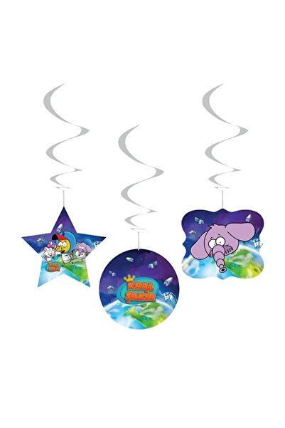 Parti dolabı Kral Şakir Themed 6-Piece Pendant Lamp Birthday Ceiling Ornament