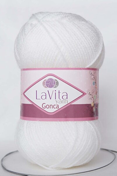 LaVita Yarn Ață de tricotat manual Gonca Taka Yarn (1002-ALB))