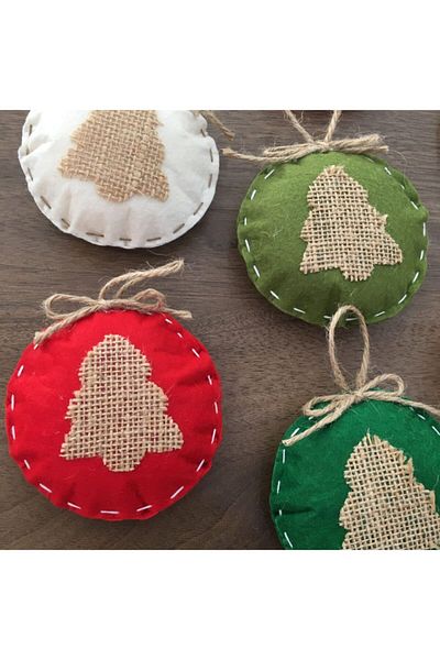 OzanTuhafiye Handmade Felt Tree Motif 7-Piece Christmas Ornament Pine Tree Ornament 11