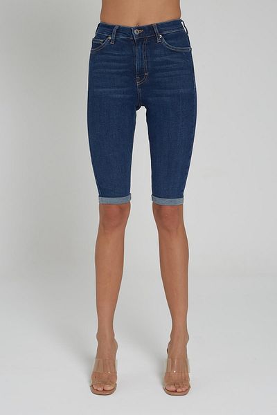CROSS JEANS Judy Dark Stone Indigo High Waist Skinny Fit Jean Shorts C 453-032