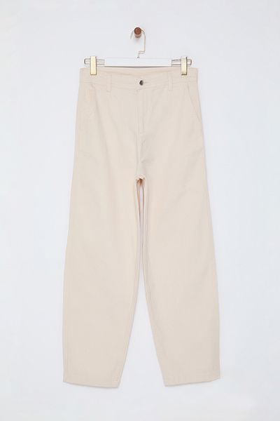 Trendyol Collection Βαμβακερό παντελόνι Unisex Limited Edition Stone Color Balloon Fit Gabardine - TMNAW25PL00011