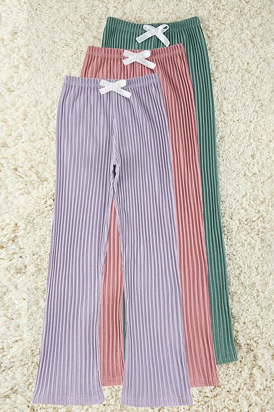 Trendyol Collection Vícebarevná bavlněná stuha/mašle Žebrované pletené spodní prádlo na spaní Thmaw25Pj00018
