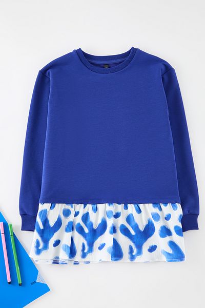 TRENDYOLKIDS Geometric Saks Knitted Sweatshirt - TKDAW25SW00022