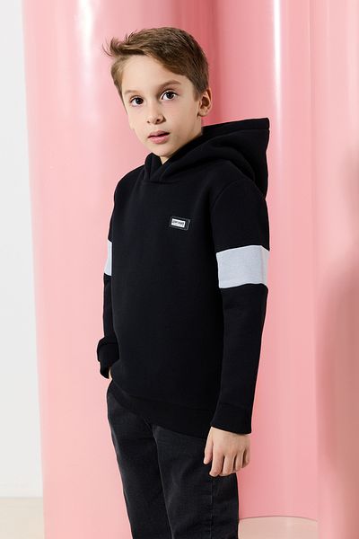 TRENDYOLKIDS Black Boy Printed Knitted Mini Me mikina Tkdaw25Sw00082