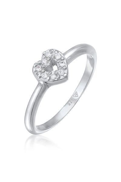ELLI Inel Ladies Stack Heart Romantic Sparkling Cu Zirconiu În Argint Sterling 925