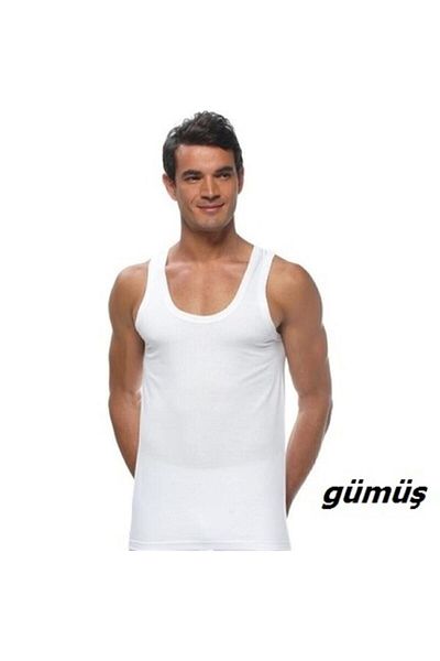 Modaley Giyim Men's Ribbed White Undershirt 6 Pieces