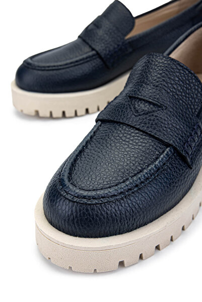 Tamer Tanca Дамски обувки от естествена кожа в тъмно син цвят