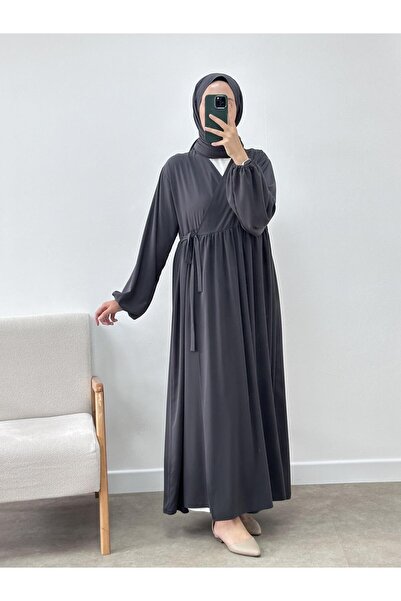 CHUL KRUVAZE YAKA FERACE -FÜME - GENİŞ BEDEN ARALIĞI