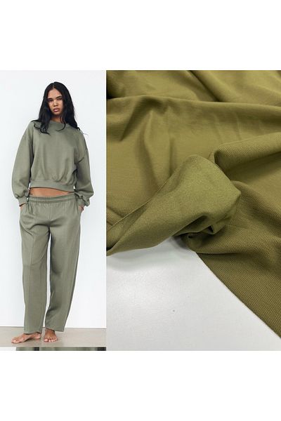 Şanlı Kumaş Khaki Color Inside Cotton Knitwear Width: 180cm