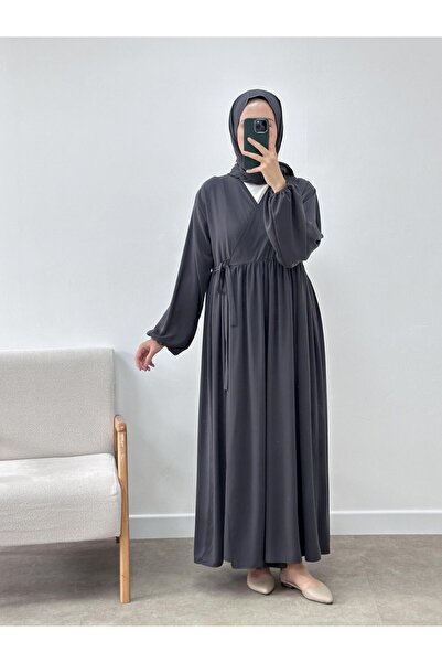 CHUL KRUVAZE YAKA FERACE -FÜME - GENİŞ BEDEN ARALIĞI