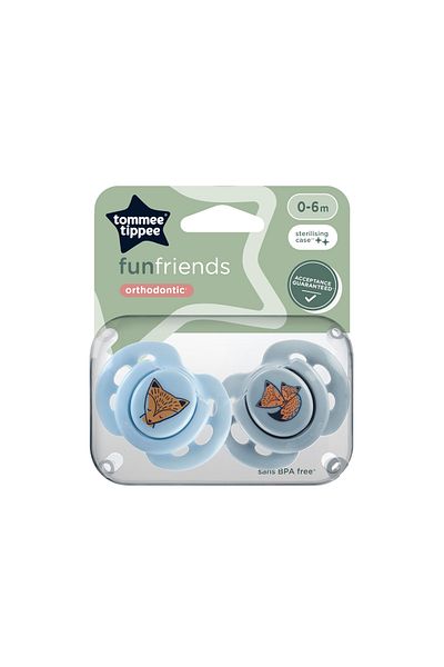 tommee tippee Anytime Soother, Pack of 2,  (0-6 months) - Mix