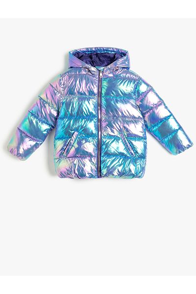 Koton Oversize Puffer Jacket with Hooded Zipper Pocket Detail