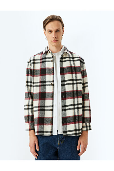 Koton Μακρυμάνικο κανονικό καρό πουκάμισο ξυλοκόπο με κουμπιά