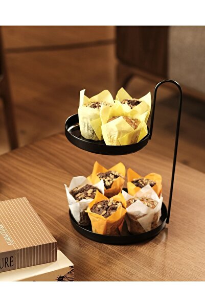 Rarart Concept منظم معدني أسود بطبقتين - منظم إكسسوارات ومكياج - لاتيه