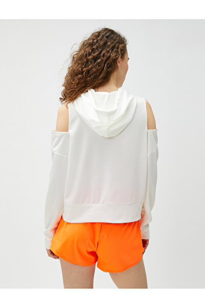 Koton Αθλητικό φούτερ με κουκούλα με λεπτομέρεια παραθύρου στον ώμο