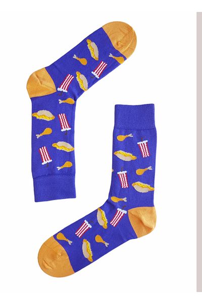 daphne studio Taco Fastfood - Fish Pink Purple Women's Socks Patterned Unisex Socket Below Knee