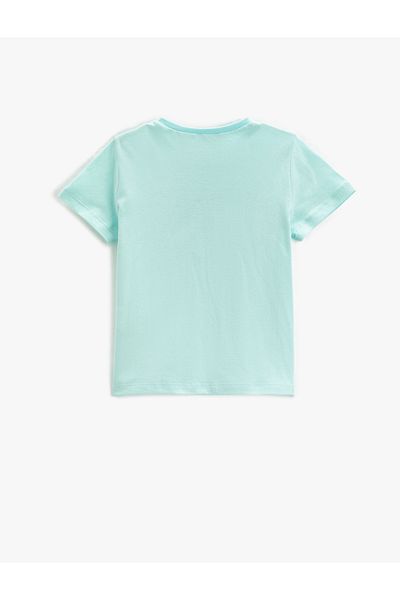 Koton T-Shirt Short Sleeve Crew Neck Printed Lurex