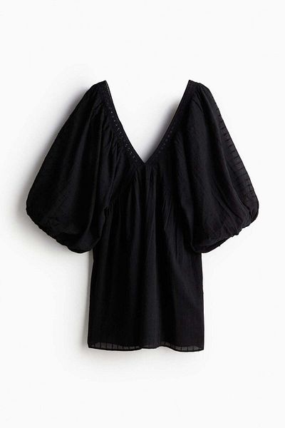 H&M Balloon-sleeved cotton dress