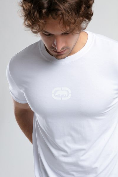 ECKO UNLTD Johnson White Crew Neck Printed Standard Fit Men's Tshirt