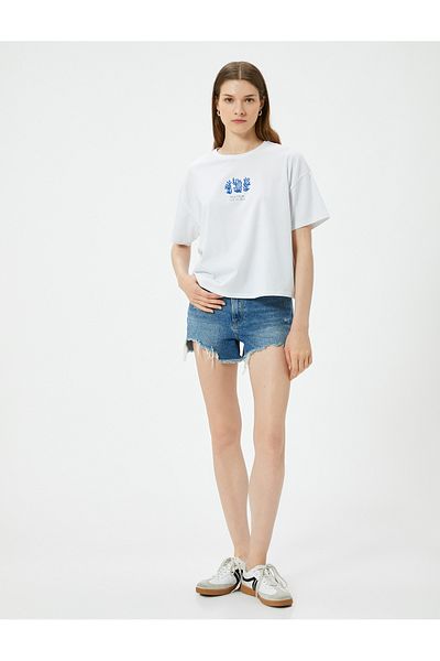 Koton Tricou imprimat cu decolteu - mânecă scurtă, croială standard