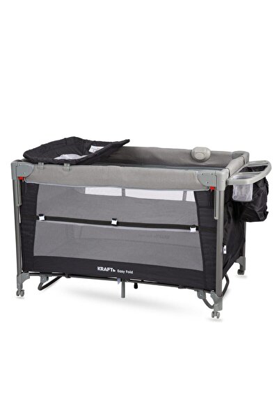 Kraft Easy Fold Anne Yanı Oyun Parkı 70*110 cm Açık Gri