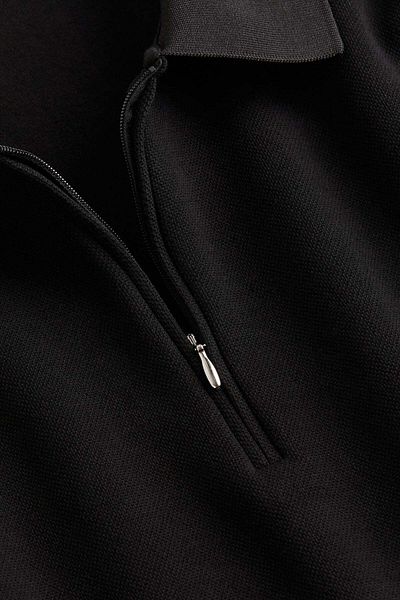 H&M قميص بولو Slim Fit Scuba بسحاب علوي