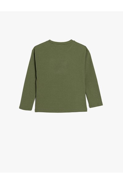 Koton Tricou cu mânecă lungă cu imprimeu pentru câini, bumbac texturat