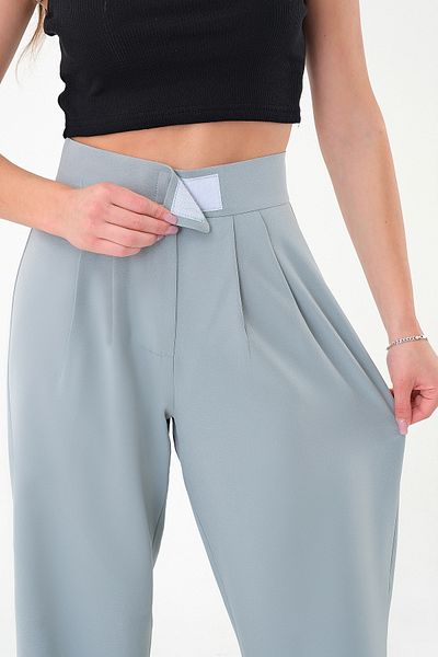 Hazel Women's Green High Waist Velcro Palazzo Pants