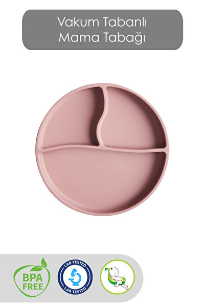 Meleni Baby Pink Vacuum Silicone Feeding Plate - Anti-Spill