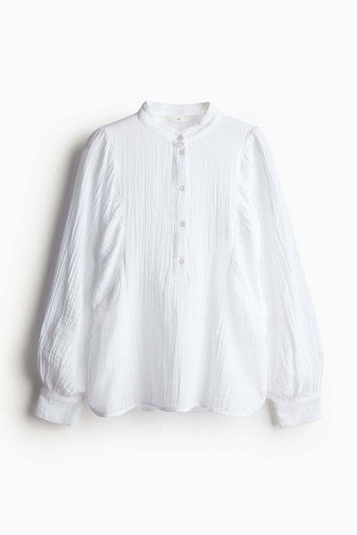H&M Batwing-sleeved muslin blouse