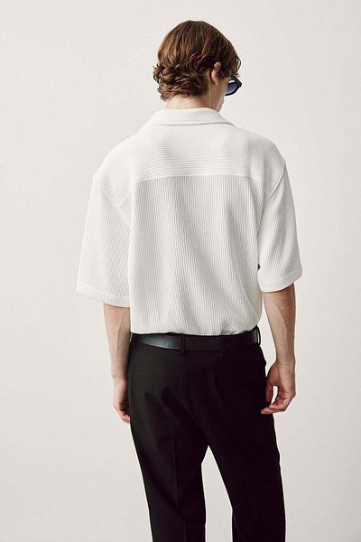 H&M Loose Fit Ribbed resort shirt