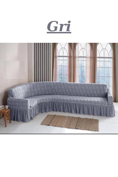 kanway Model otoman - Husa de coltar din Lycra din cauciuc si lavabila, lungime maxima 350 cm