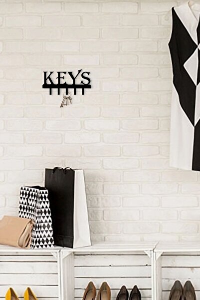 RARART حامل مفاتيح ومنظم حائط أسود غير لامع - شماعة مفاتيح معدنية 25x9.5 سم