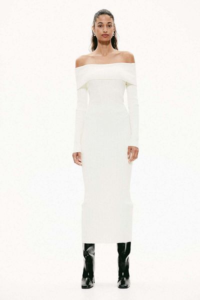 H&M Rib-knit off-the-shoulder dress