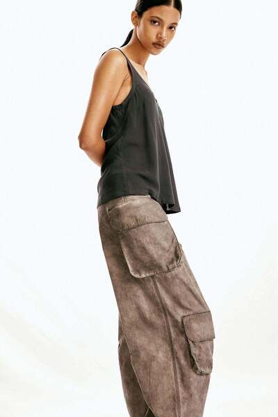 H&M Black crêpe vest top