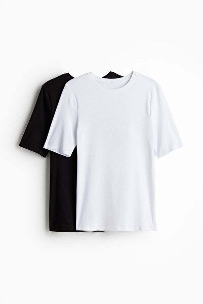 H&M MAMA 2-pack ribbed T-shirts