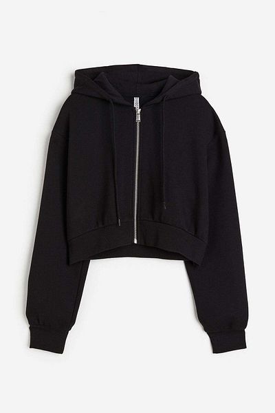 H&M Cropped Zip-through Hoodie