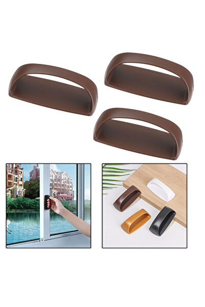 Microcase Plastik Yapışkanlı Sürgülü Pencere Çekmece Kapı Kolu Tutacağı-AL4834 3 Adet