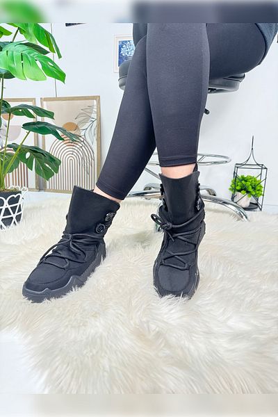 Allyup Imershoes Γυναικείες καθημερινές σουέτ μπότες Bootie Postal Winter με γούνινο εσωτερικό με κορδόνια με κορδόνια, αντιολισθητική ψηλή σόλα