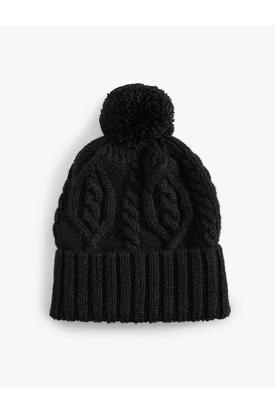 Koton Hair Braid Textured Pom Pom Detailed Layered Beanie