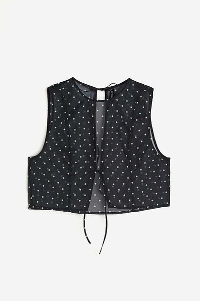 H&M صدرية من الأورجانزا مفتوحة الظهر