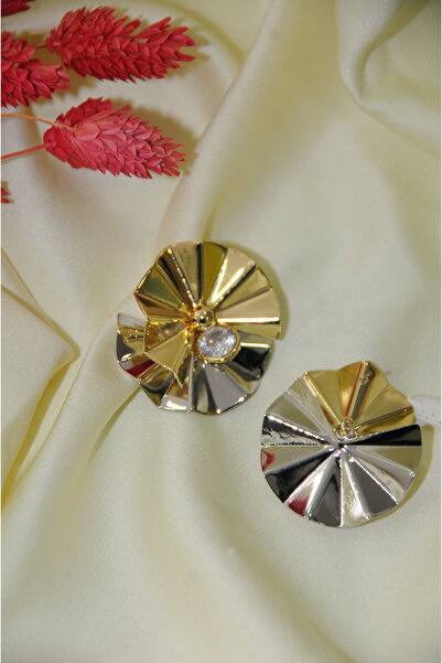 İPAR AKSESUAR Wind Rose Metal Gold Silver Earring