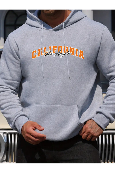 Frisson Ανδρικό Φούτερ Μόδας - Καλιφόρνια με στάμπα, με κουκούλα