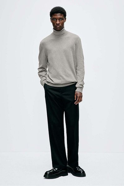 H&M Slim Fit Fine-knit polo-neck jumper