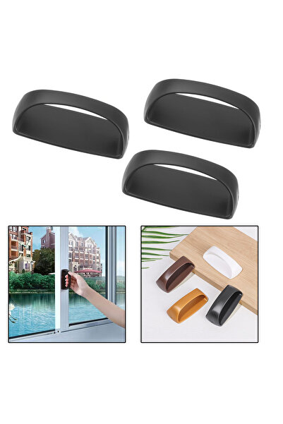 Microcase Plastik Yapışkanlı Sürgülü Pencere Çekmece Kapı Kolu Tutacağı-AL4834 3 Adet