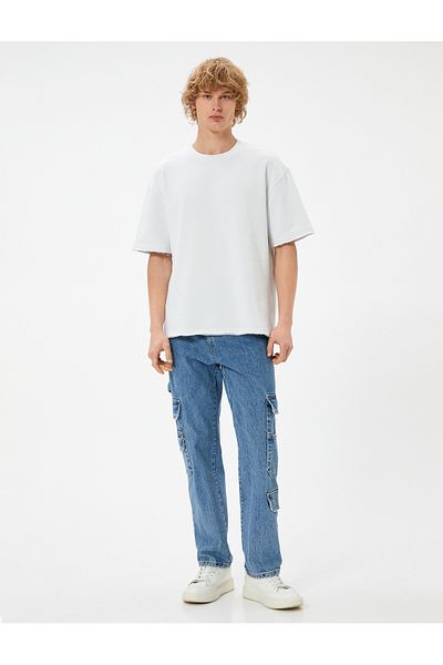 Koton Βαμβακερό μπλουζάκι Crew Neck Oversize - Κοντό μανίκι