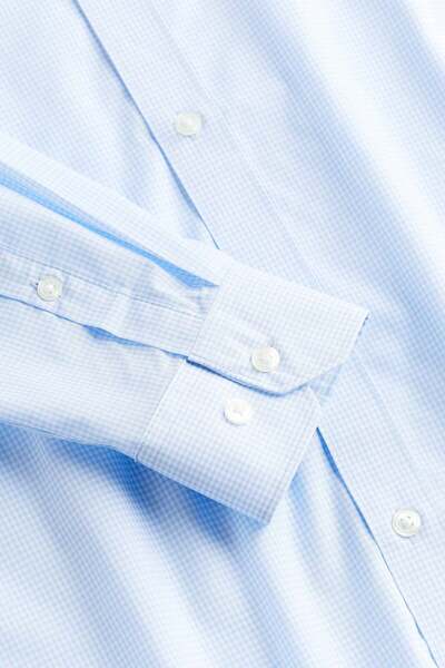 H&M قميص Slim Fit سهل الكي