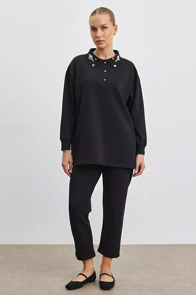 REMSA Merwish 1169 Black Stone Collar Two Thread Suit