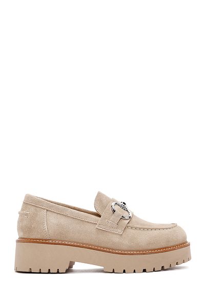 Derimod Beige Suede Leather Masculine Loafer - Thick Sole, 24sfd 180510